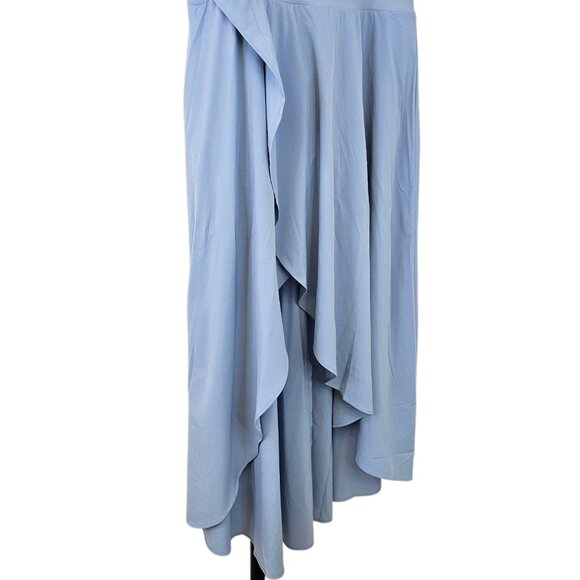 Halara Breezeful High Waisted, High Low Ruffle 2 in 1 Maxi Skirt, Blue, Shorts,L - Picture 3 of 8
